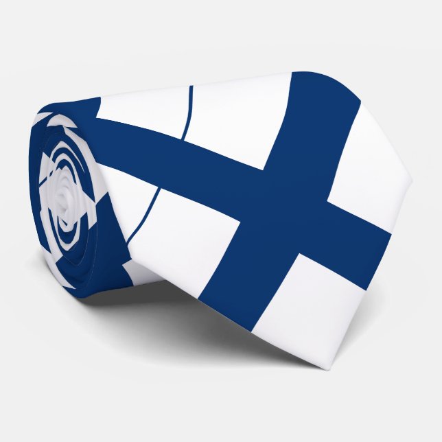 Cravate Drapeau de la Finlande (Roulé)