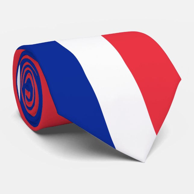 Cravate Drapeau de la France ; Drapeau français, La France (Roulé)