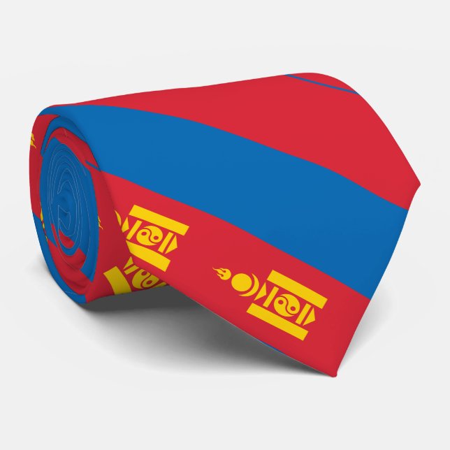 Cravate Drapeau de la Mongolie (Roulé)