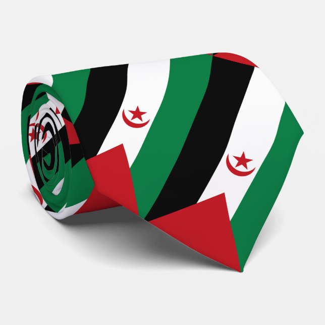 Cravate Drapeau de la République démocratique arabe sahrao (Roulé)