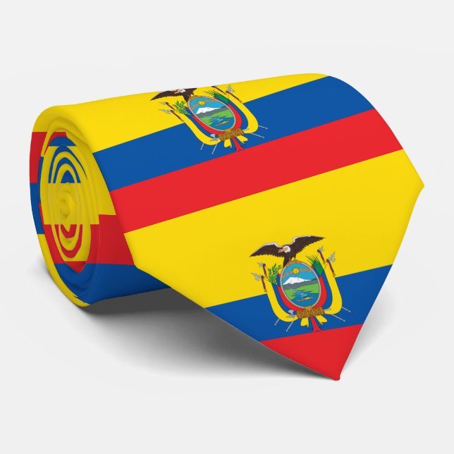 Cravate Drapeau de l'Équateur (Roulé)