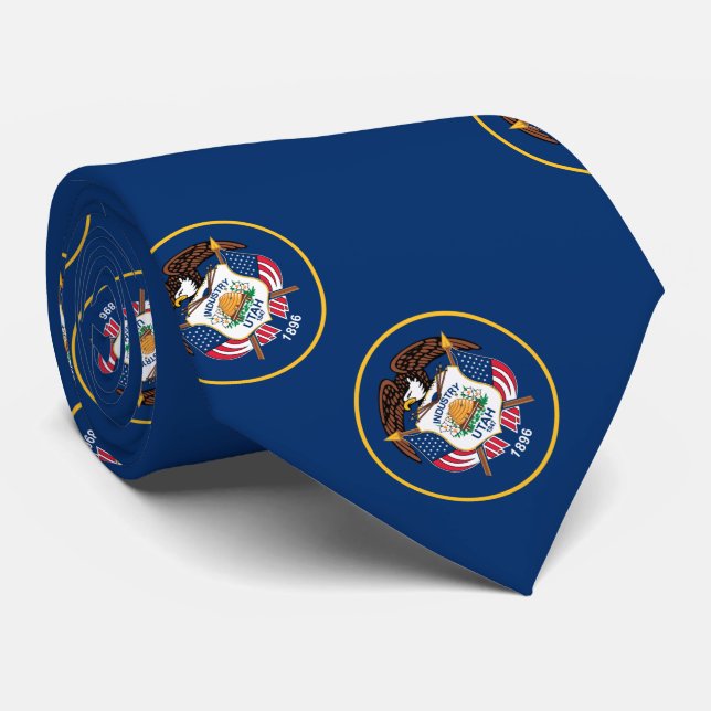 Cravate Drapeau de l'État de l'Utah (Roulé)