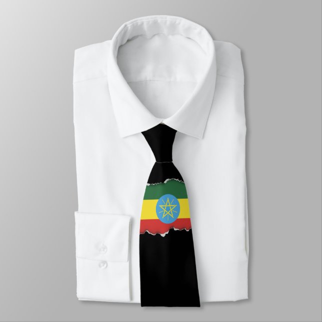 Cravate Drapeau de l'Éthiopie (Attaché)