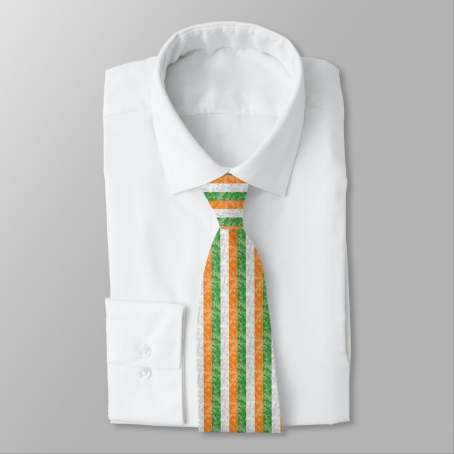 Cravate Drapeau de l'Irlande avec motif shamrock (Attaché)