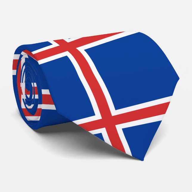 Cravate Drapeau de l'Islande (Roulé)