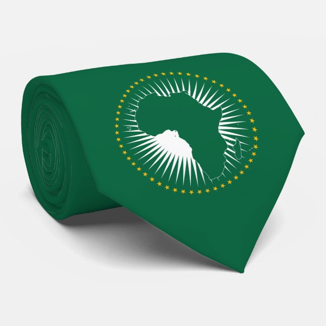 Cravate Drapeau de l'Union africaine (Afrique) (Panafrica) (Roulé)