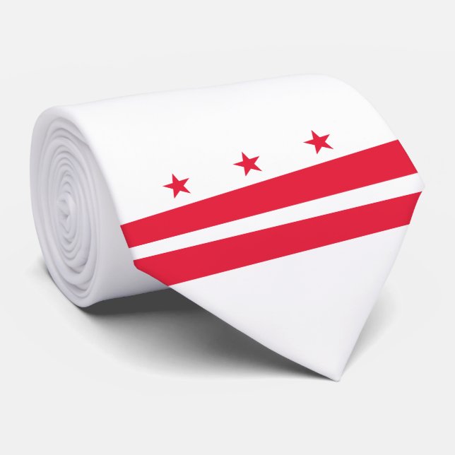Cravate Drapeau de Washington D.C. (District de Columbia) (Roulé)