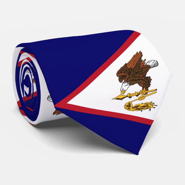 Cravate Drapeau des Samoa américaines patriotiques (Roulé)