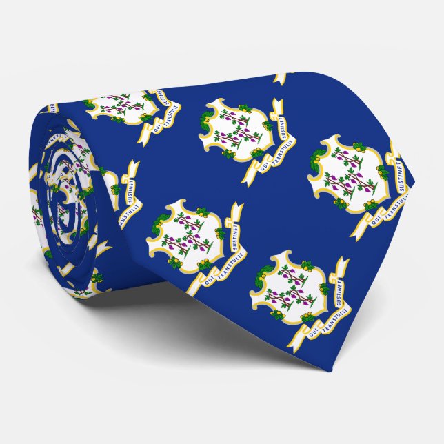 Cravate Drapeau d'État du Connecticut (Roulé)