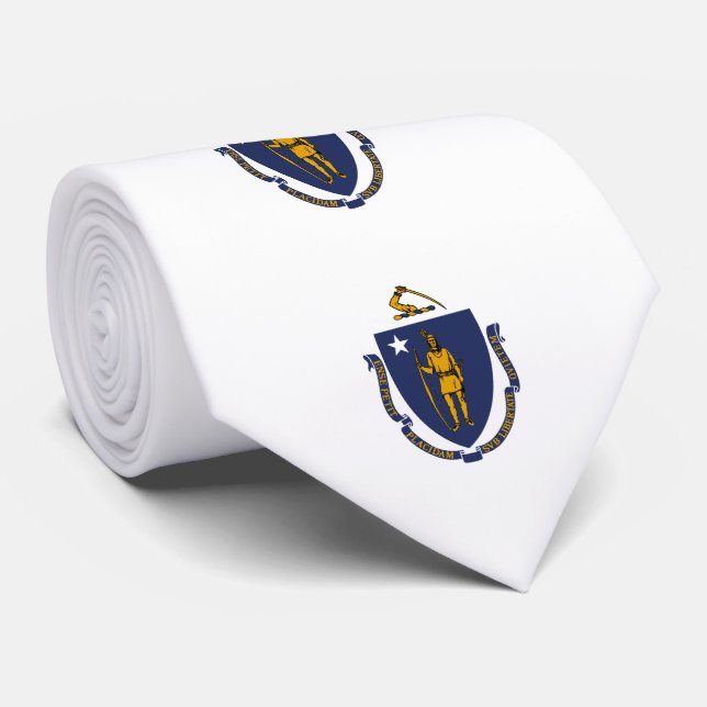 Cravate Drapeau d'État du Massachusetts (Roulé)