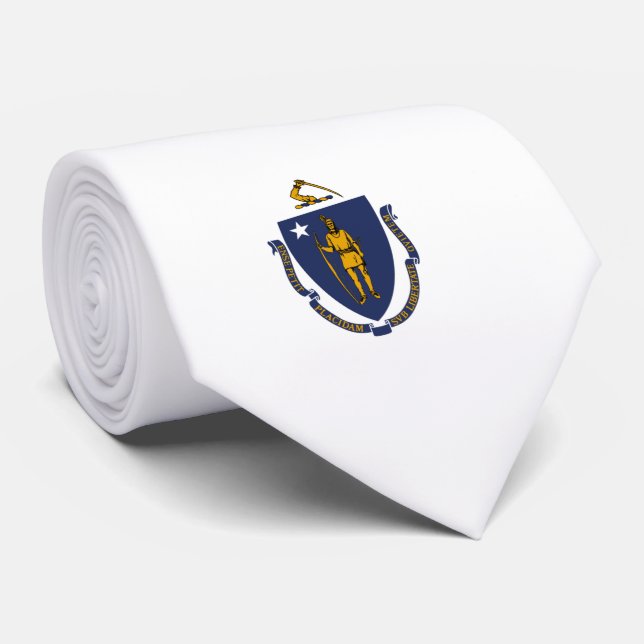 Cravate Drapeau d'État du Massachusetts (Roulé)