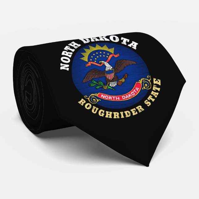 CRAVATE DRAPEAU D'ÉTAT DU NORD DAKOTA ROUGHRIDER (Roulé)