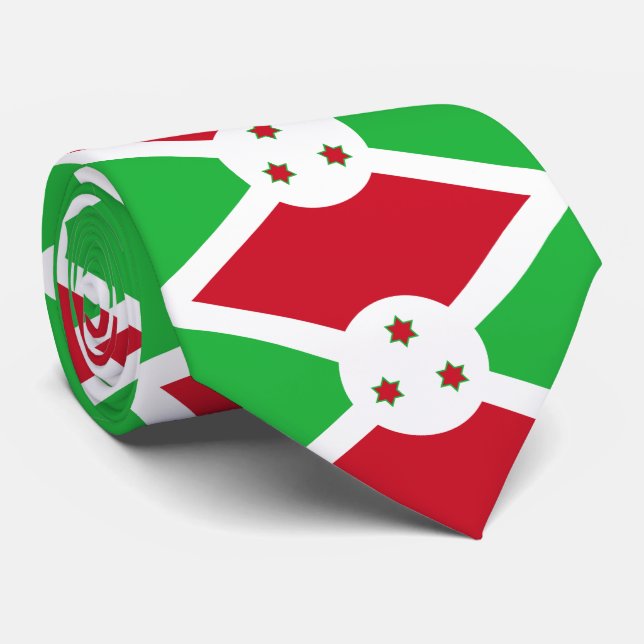 Cravate Drapeau du Burundi patriotique (Roulé)
