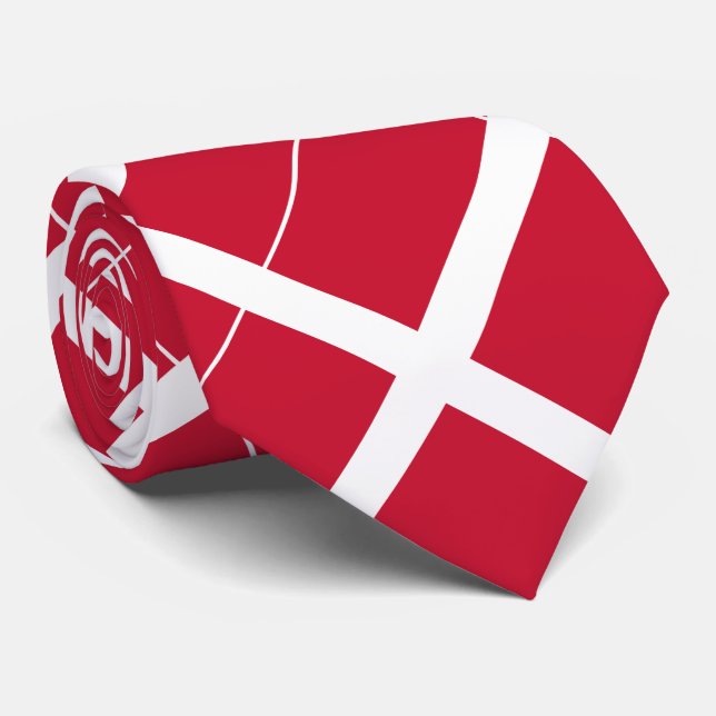 Cravate Drapeau du Danemark (Roulé)