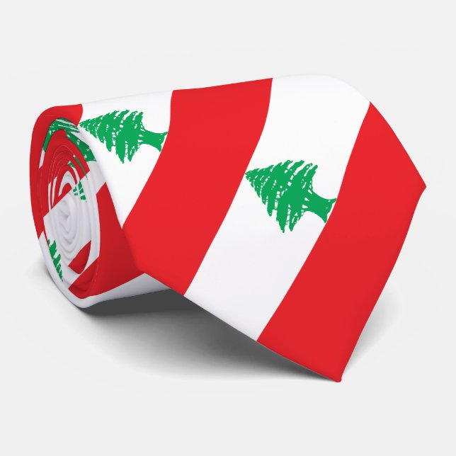 Cravate Drapeau du Liban patriotique (Roulé)