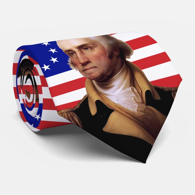 Cravate Drapeau du président George Washington et des État (Roulé)