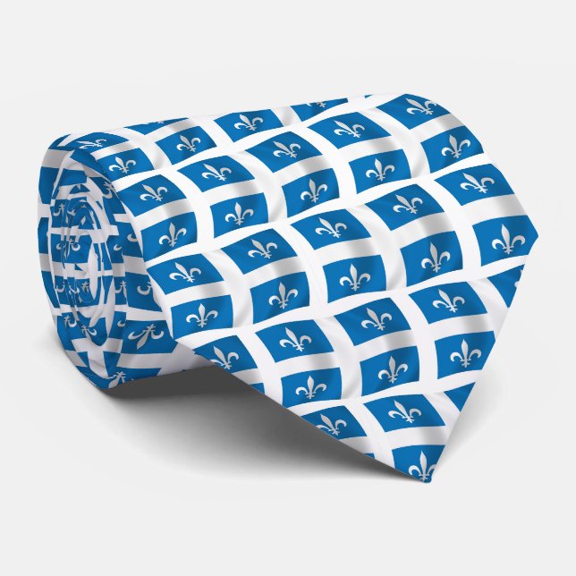Cravate drapeau du Québec (Roulé)