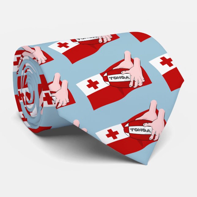 Cravate Drapeau du royaume des Tonga de rugby à XV (Roulé)