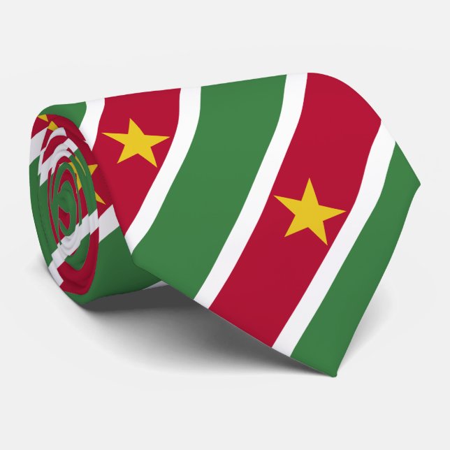 Cravate Drapeau du Suriname (Roulé)