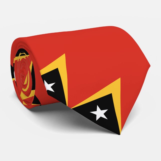 Cravate Drapeau du Timor oriental (Roulé)