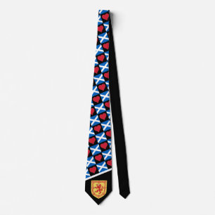 Cravate Drapeau écossais Coeur et blason Scotland Pride