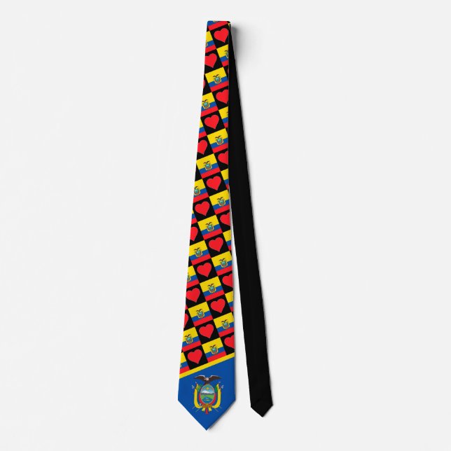 Cravate Drapeau équatorien Coeur EC Motif Equateur Nationa (Devant)