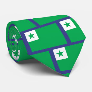 Cravate drapeau espéranto,