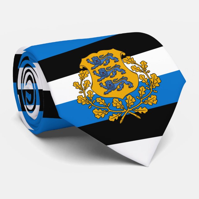 Cravate Drapeau estonien et armoiries, Drapeau estonien (Roulé)