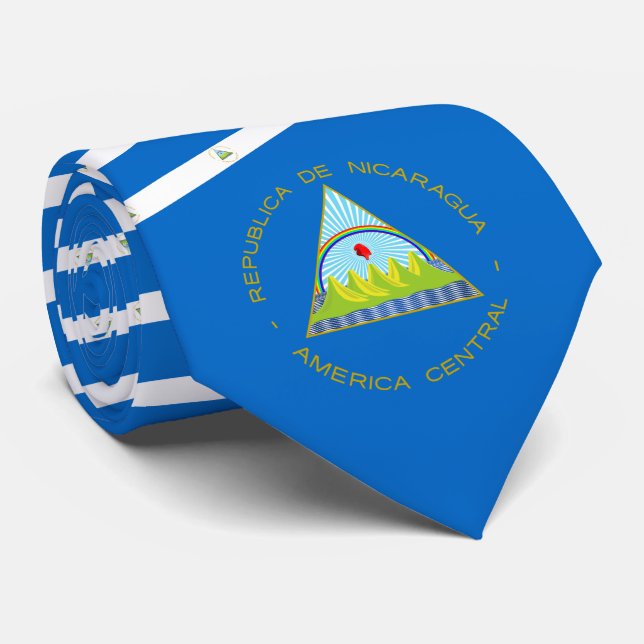 Cravate Drapeau et armoiries du Nicaragua (Roulé)