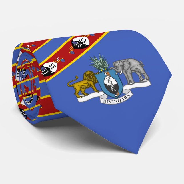 Cravate Drapeau et armoiries du Swaziland, Drapeau d'Eswat (Roulé)