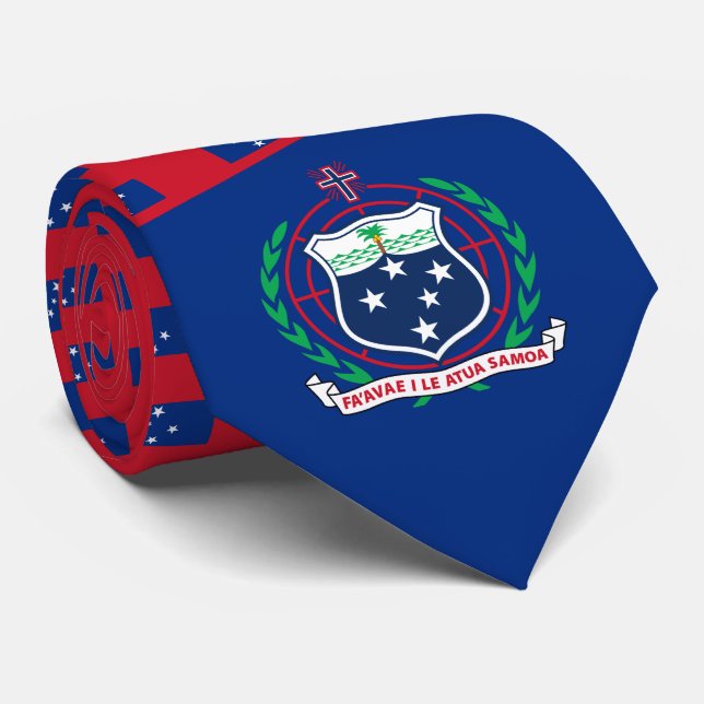 Cravate Drapeau et blason de Samoa, Samoa (Roulé)