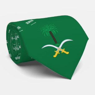 Cravate Drapeau et emblème de l'Arabie saoudite