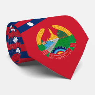 Cravate Drapeau et Emblème Lao, Drapeau du Laos