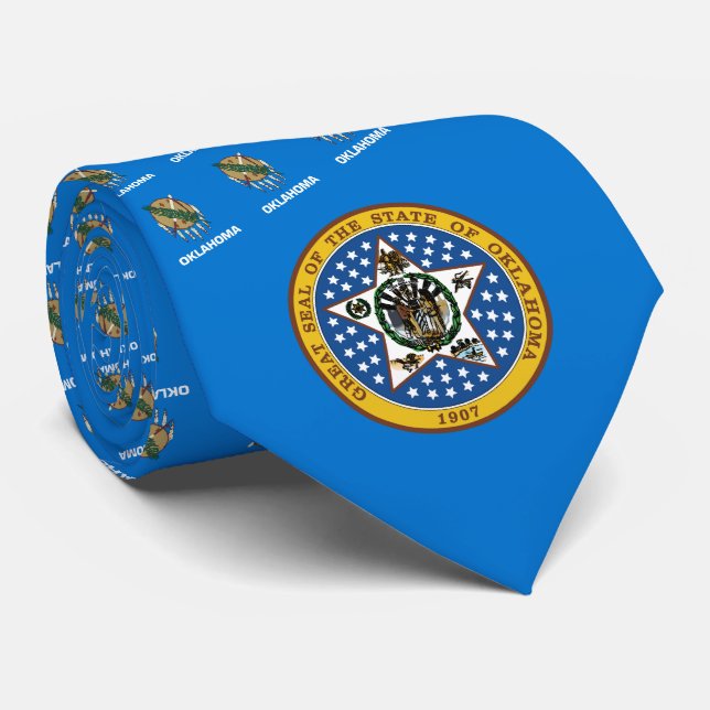 Cravate Drapeau et phoque de l'Oklahoma, Drapeau de l'Okla (Roulé)