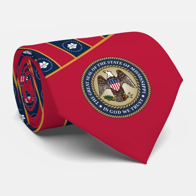 Cravate Drapeau et sceau du Mississippi, Drapeau du Missis (Roulé)