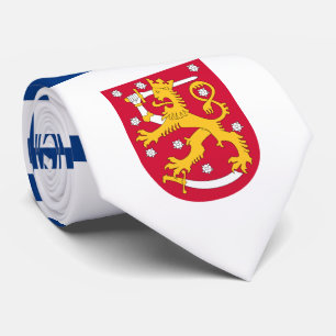Cravate Drapeau finlandais et armoiries, Drapeau finlandai