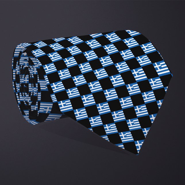 Cravate Drapeau grec à damier (Créateur téléchargé)