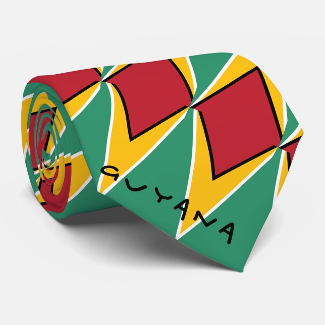 Cravate Drapeau Guyana (Roulé)