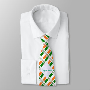 Cravate Drapeau irlandais d'Irlande Carrelé Personnalisati