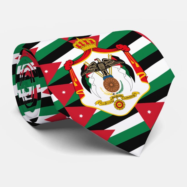 Cravate Drapeau jordanien et armoiries, Drapeau de Jordani (Roulé)