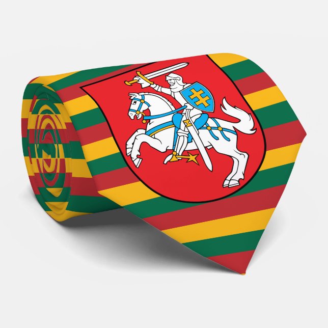 Cravate Drapeau lituanien et armoiries, Drapeau de Lituani (Roulé)