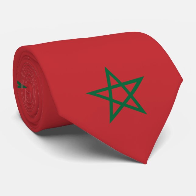 Cravate Drapeau Maroc (Roulé)