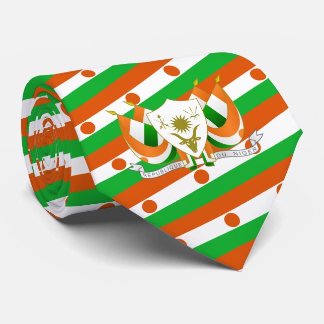 Cravate Drapeau nigérien et armoiries, Drapeau du Niger (Roulé)