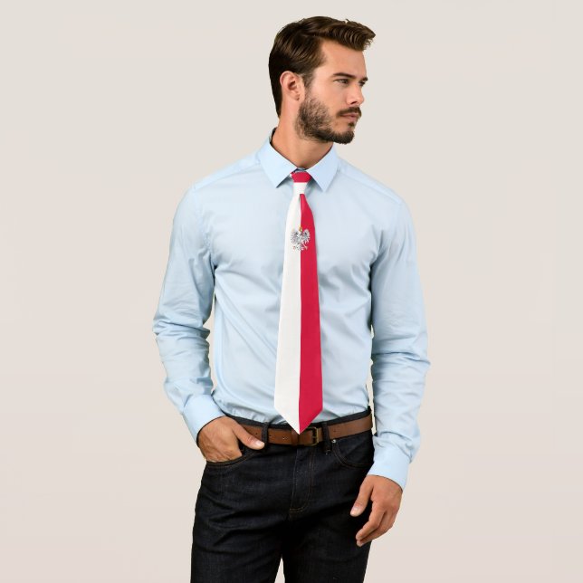 Cravate Drapeau polonais & Aigle Pologne Voyage, affaires  (En situation)