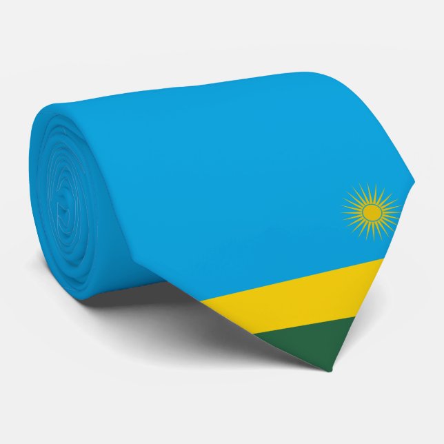Cravate Drapeau rwandais (Rwanda) (Pays africain) (Roulé)