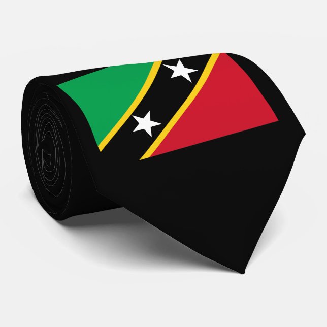 Cravate Drapeau Saint-Kitts-Et-Nevis Indépendance Caraïbes (Roulé)