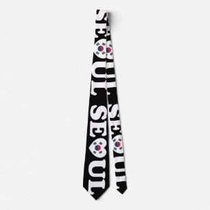 Cravate Drapeau Seoul Love Heart Taegeukgi