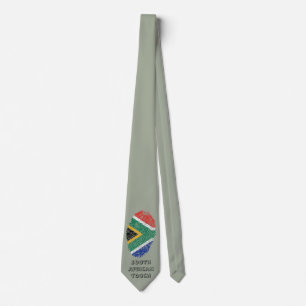 Cravate Drapeau sud-africain d'empreinte digitale de