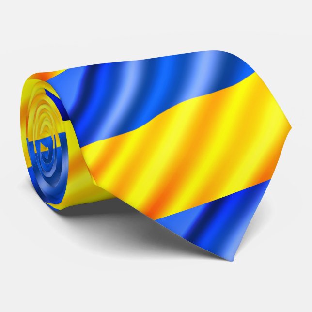 Cravate Drapeau ukrainien - Paix - Liberté Ukraine (Roulé)