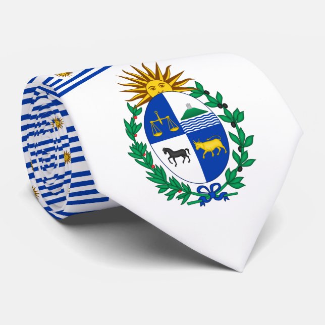 Cravate Drapeau uruguayen et armoiries, Drapeau de l'Urugu (Roulé)